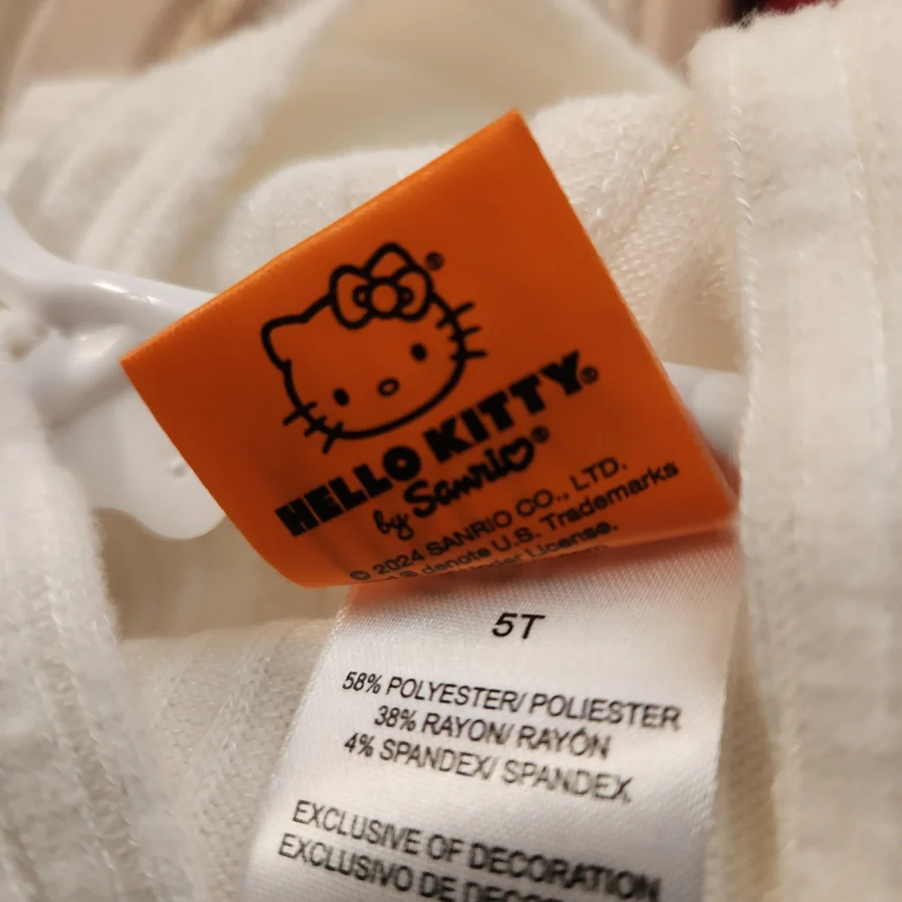 Hello Kitty White & Orange Girl's Pajama/Lounge Set, Size 5T, NWT
